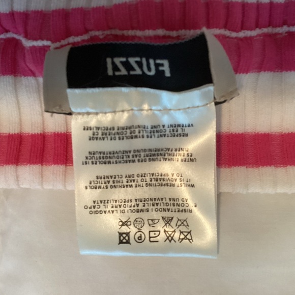 FUZZI Ruffled Striped Ribbed Top Italy XS - Picture 7 of 8